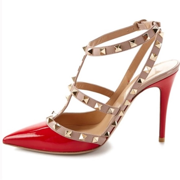 Valentino Garavani Red Rockstud Heels - Picture 3 of 11
